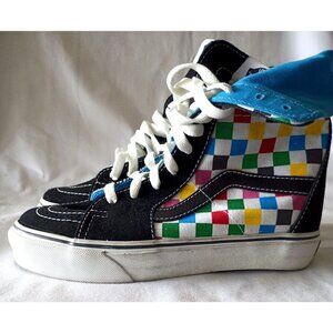 Vans SK8-Hi Checkerboard Sneakers Women’s Size 5 Canvas Super High Top
